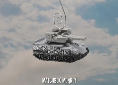 US Army Tank Custom Christmas Ornament 1/64 Adorno Gray Battle Sherman Bradley - Image 1 of 4