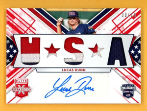 LUCAS DUNN 2019 Elite Extra USA PATCH Autograph Rookie AUTO MEM SER # /10