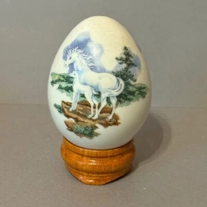 Vintage Unicorn Figurine Faberge Egg Princeton Gallery Pegasus 1993 Foal Baby - Picture 1 of 4