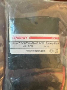 Tenergy Battery Pack. 2-Pack Part # 34172 Li-ion 7.2V 6700mAh 48.24Wh - Picture 1 of 3