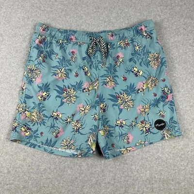 Pantalones Cortos de Tablero Mambo Para Hombre Talla 40 Azul Cintura Elástica Cordón Hula Niña Calavera Foto 1 de 4