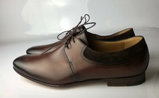 Gucci Betis Glamour Queen Cocoa Brown Classic Dress Lace-Up Shoes Size 10G