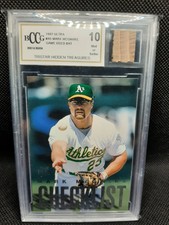MARK MCGWIRE 1997 Fleer Ultra Checklist Card #5 GAME USED BAT RELIC 10 MINT+