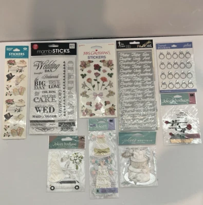 RARE! So elegant Wedding Gown, Cake & Flowers embellishments! LOT OF 9 - Image 1 of 4