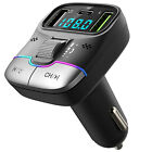 Car Bluetooth 5.3 Wireless AUX FM Transmitter Adapter USB PD Charger Hands-Free