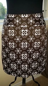 Falda Ann Taylor LOFT Bordada Marrón/Blanco FLORAL Talla 6 Usada en Excelente Condición - Imagen 1 de 5