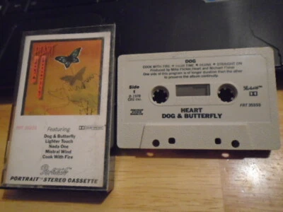 RARE OOP 1ST PRESS Heart CASSETTE TAPE Dog & Butterfly 1978 Straight On NO UPC ! - Image 1 of 2