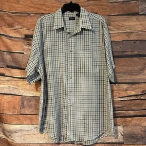 Van Heusen Herren XL Kurzarm Karohemd Baumwollmischung Button Down Kragen - Bild 1 von 6