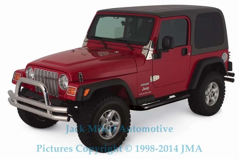 Rampage Products Black Side Nerf Bars for 1987-2006 Jeep Wrangler TJ YJ - Image 1 of 1