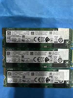 Intel 660P SSDPEKNW512G8H 512 GB NVMe 80mm SSD Lot Of 3 - Image 1 of 3