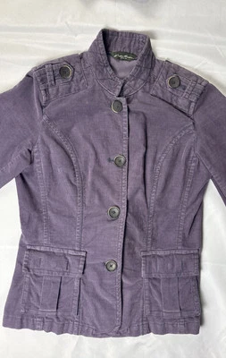 Chaqueta informal vintage Eddie Bauer para mujer lavanda pana abotonada talla XS Foto 1 de 4