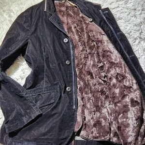 Giorgio Armani Jacket 2way Fur Liner Velour Black Men's Size 50 i16074 - Picture 1 of 10
