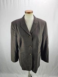 Classiques Entier Women's Brown Wool Blend Blazer Jacket 14 - Picture 1 of 6