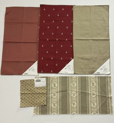 Vintage Fabric Sample Lot Remnant Showroom C.R. Laine Duralee Linen Cotton Rayon - Image 1 of 4