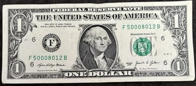 2021 Atlanta $1 Bill Aug. 12th 1950 Birthday/Ann. 50 Million Low Sum 16 Note - Image 1 of 2