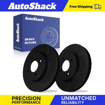 Front Drilled Slotted Brake Rotors Pair for Nissan Micra Versa Note 1.6L - Image 1 of 4