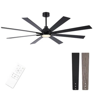 Ceiling Fan with Lights Remote Control, Brushed Nickel Large Ceiling Fan with... - Picture 1 of 7