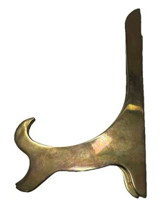 Brass Plate Stand Holder Easel Display for Framed Photo or Art Sturdy Well Made - Imagen 1 de 7