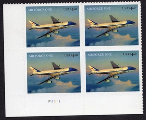 Scott #4144 Air Force One Priority Mail Plate Block of 4 Stamps - MNH LL - Picture 1 of 1