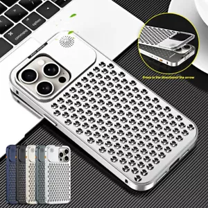 For iPhone 15 Pro Max 14 13 12 Aluminum Alloy Heat Dissipation Aromatherapy Case - Picture 1 of 15