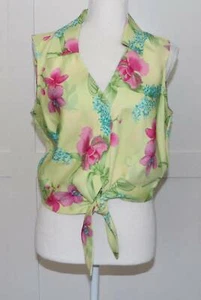 Top Tommy Bahama 100% seta stampa hawaiana cravatta in vita taglia 12 - Foto 1 di 3