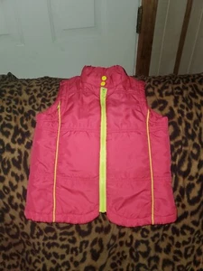 Lei Girls Puffy Vest. Pink and Multi Print. Size small 6/6, Full zip front Lot 2 - Picture 1 of 3