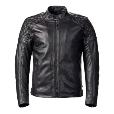 GENUINE TRIUMPH BRADDAN BLACK LEATHER MOTORCYCLE JACKET MLHS20111 - Image 1 of 4