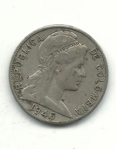 A HIGHER GRADE 1946 COLOMBIA FIVE - 5 CENTAVOS COIN-JAN210 - Picture 1 of 2