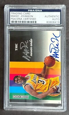 Magic Johnson Signed 1992-93 Skybox The Magic Never Ends PSA 83906419 - Image 1 of 2