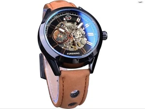 Forsining Mens Skeleton Casual Mechanical Automatic Waterproof Watch Gift Idea - Picture 1 of 14