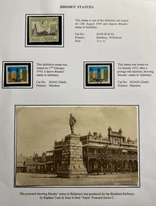 Mint Rhodesia & Nyasaland Cecil Rhodes Statue Postcard & Postage Stamps - Picture 1 of 4