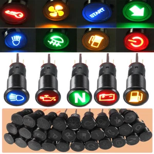 8/10/12/16mm Spia Led Luce Metallo Simbolo Lampada Indicatore Pannello 12V/36V - Bild 1 von 20