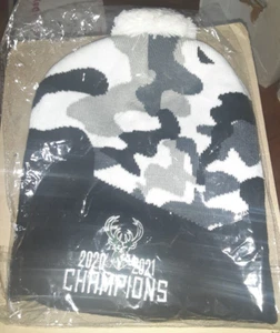 2020-2021 MILWAUKEE BUCKS NBA CHAMPIONS WINTER KNIT HAT CAP SGA PROMO WE - Picture 1 of 2