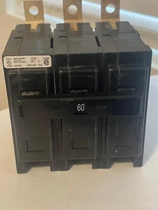 Eaton BAB3060H Bolt-On Circuit Breaker 60A 240VAC 3P 3PH Type BA 60 Amp 3 Pole - Picture 1 of 2