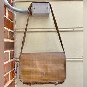 VINTAGE FENDI Zucchino braune monogrammbeschichtete Canvas-Schultertasche - Bild 1 von 12