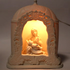 Porcelain Bisque Electric Light Up Madonna Mary Baby Jesus Christmas Christian