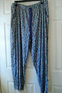 Pantalones de salón/fondos de pijama para damas Plus talla 2X grises círculos Covington NUEVO - Imagen 1 de 2