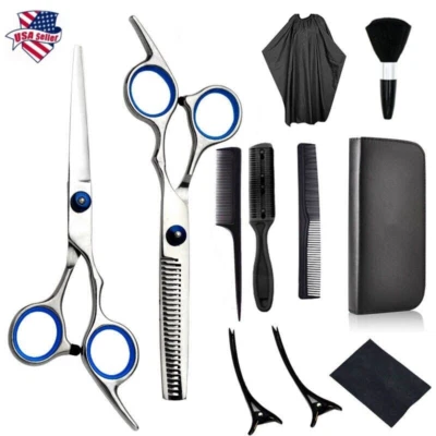 Professional Barber Shears Hair Cutting Thinning Scissors Hairdressing Salon Set - Image 1 of 4
