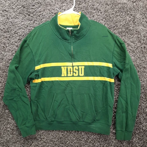 PINK Victoria Secret NDSU Bison Sweater Women Medium Green Sweatshirt Cover