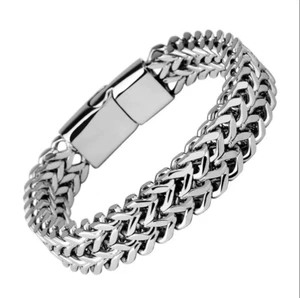 High Quality Stainless Steel Braided Bracelet Bangle Men Hip Hop Party Rock  - Picture 1 of 4