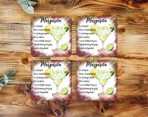 4 Posavasos Margarita, 4x4", 4mm Grosor, Neopreno, Antideslizante, Resistente, (4sq72) - Imagen 1 de 1
