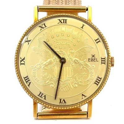 Vintage Ebel Solid 18K Yellow Gold Mechanical Winding Watch 53.4g 7 Inch - J201 - Image 1 of 4