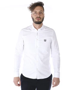 Camicia Kenzo Shirt TIGER Cotone Uomo Bianco 1LD5CH400 1 Tg. S - Foto 1 di 12
