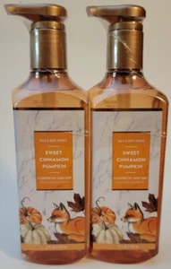 BATH & BODY WORKS (LOT OF 2) SWEET CINNAMON PUMPKIN CLEANSING GEL HAND SOAP 8 FL - Picture 1 of 6
