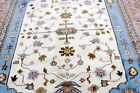 8X10 SPECTACULAR MINT HAND KNOTTED VEGETABLE DYE WOOL IVORY HERIZZ TURKISH RUG