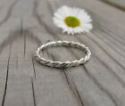 Handmade Sterling Silver 1.5mm Double Twist woven stacking ring