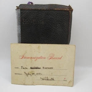 WORLD WAR 2 WW2 HOLY BIBLE IMMUNIZATION RECORD 1942 AND TANK PICUTRE - Picture 1 of 10