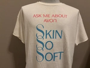 T-shirt vintage anni 80 chiedimi di Avon pelle così morbida XL - Foto 1 di 5