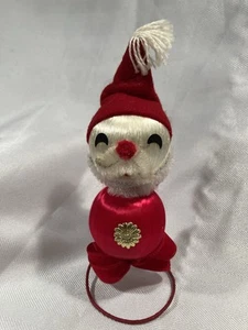 Vintage Satin Ball Santa On Stand Christmas Decoration - Imagen 1 de 2