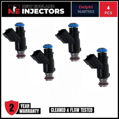 Juego de 4 inyectores de combustible OEM Delphi 9648753 para Chevrolet Aveo 06-08 reconstruido Foto 1 de 4